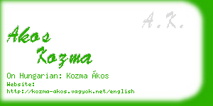 akos kozma business card
