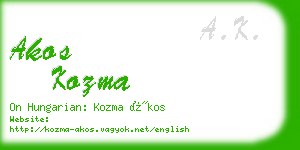 akos kozma business card